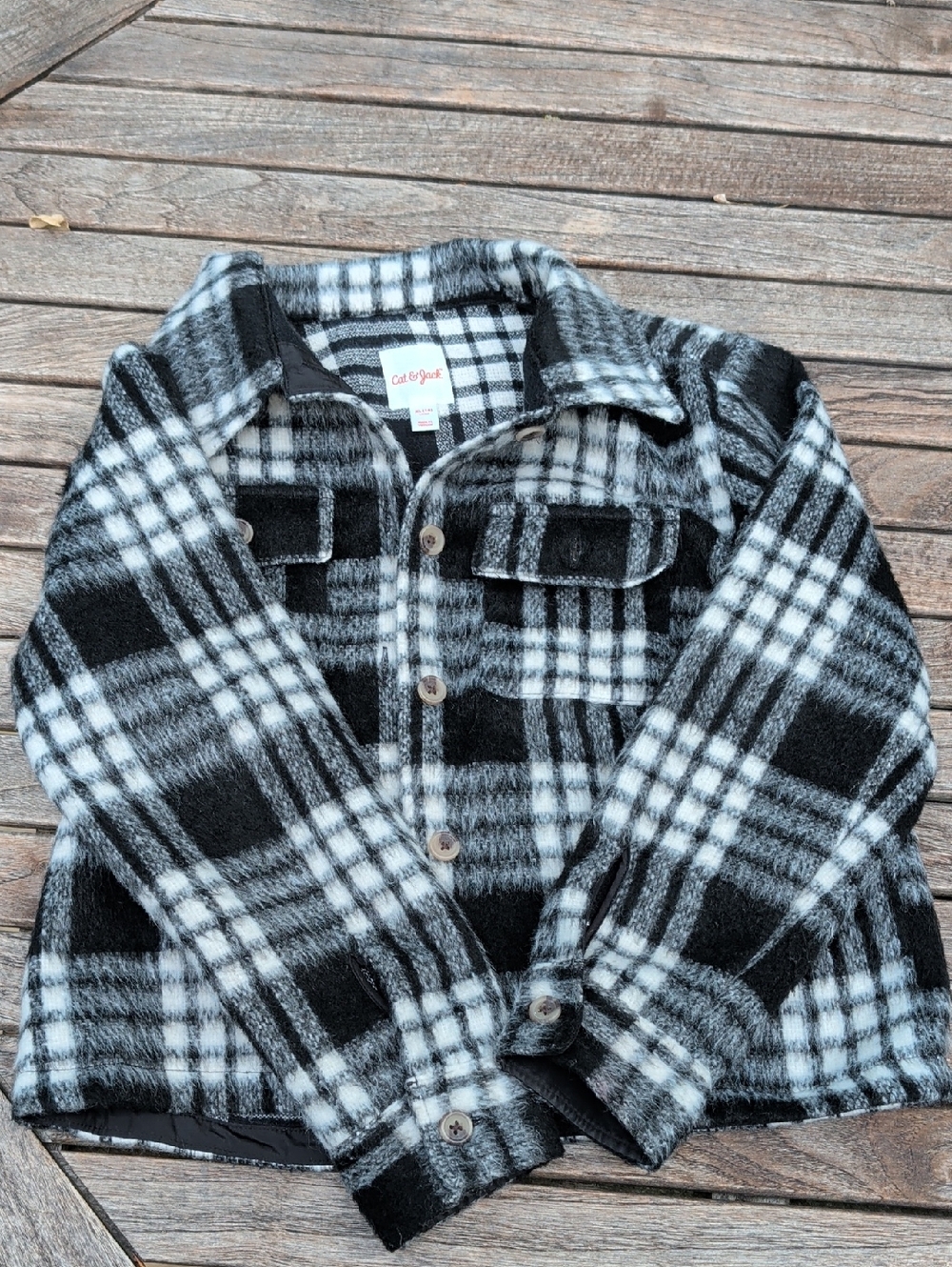 Cat & Jack Black and White Plaid Shacket
